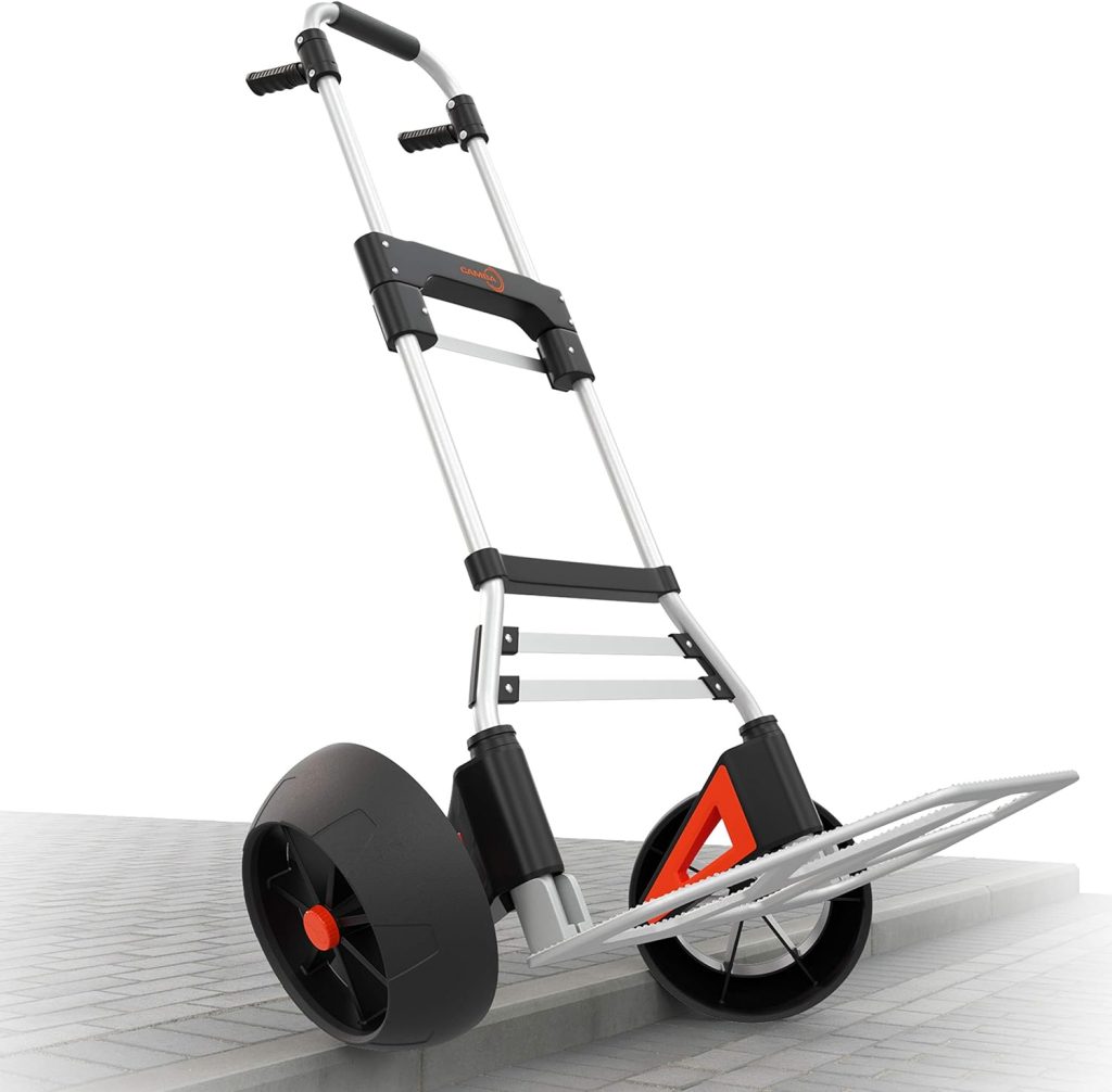 CAMBA Moova Carretilla de Mano; Carro Plegable de Aluminio; Tecnología de Ruedas para Subir Escaleras; Capacidad de Carga de 100Kg para Trabajo Pesado