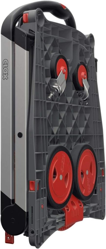 CLAX® Carro de transporte, carrito plegable, carrito de mano, sin caja plegable, rojo