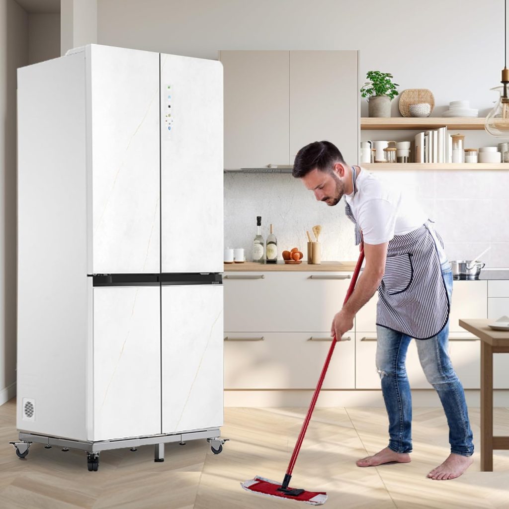 Heavy Duty All Acero Inoxidable Soporte de Soporte para Lavadora Soporte con Ruedas, Muebles ajustables Dolly para Lavadora, Nevera y Secadora (grande)