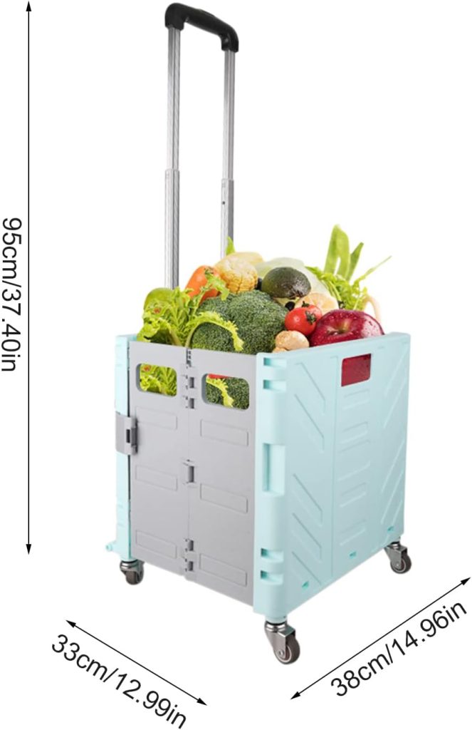 Huaxingda Carro rodante Plegable | Compras Plegable,Carretilla Mano Multifuncional con asa telescópica para Viajes, mudanzas, comestibles