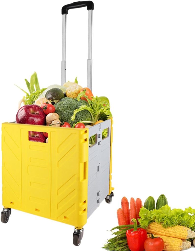Huaxingda Carro rodante Plegable | Compras Plegable,Carretilla Mano Multifuncional con asa telescópica para Viajes, mudanzas, comestibles