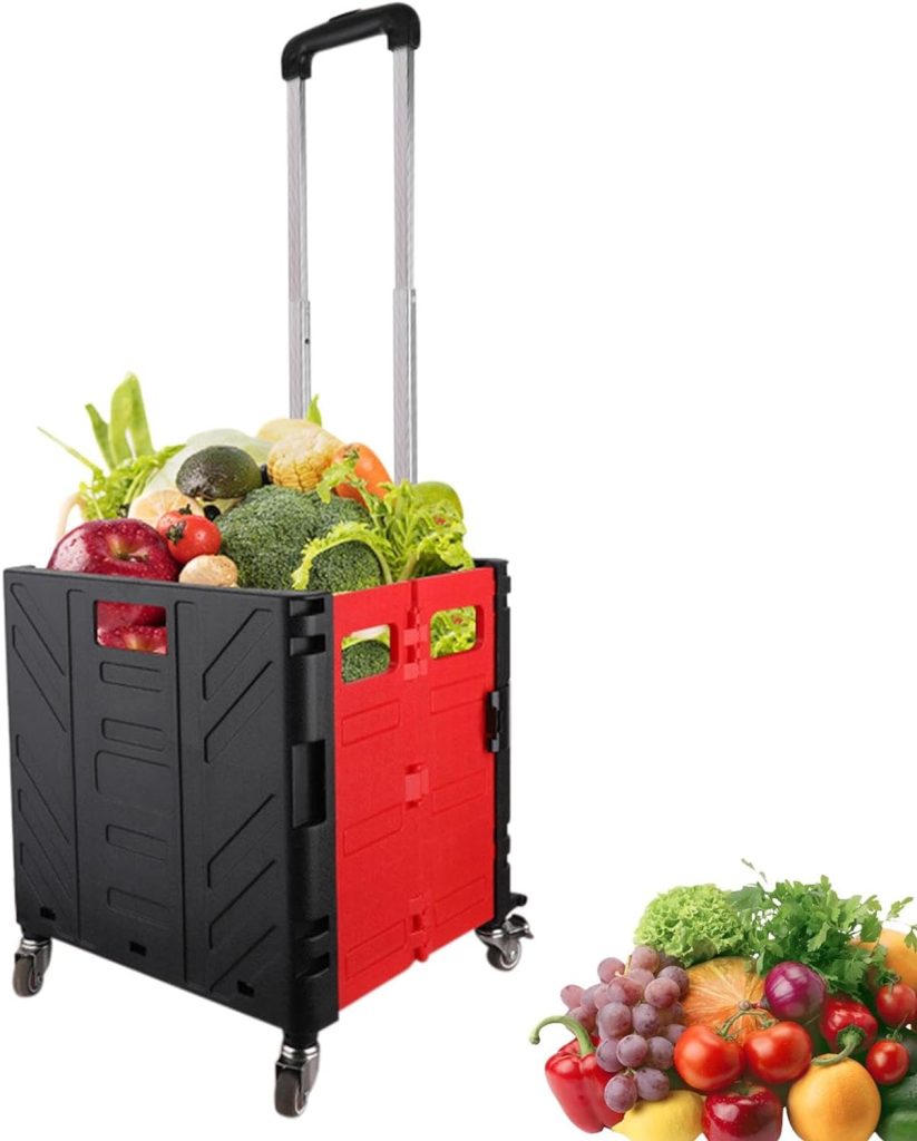 Huaxingda Carro rodante Plegable | Compras Plegable,Carretilla Mano Multifuncional con asa telescópica para Viajes, mudanzas, comestibles