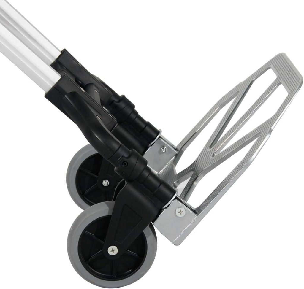 SogesHome Carretilla de Mano Plegable de Aluminio Carretilla Subeescaleras con Asa Extensible y Ruedas