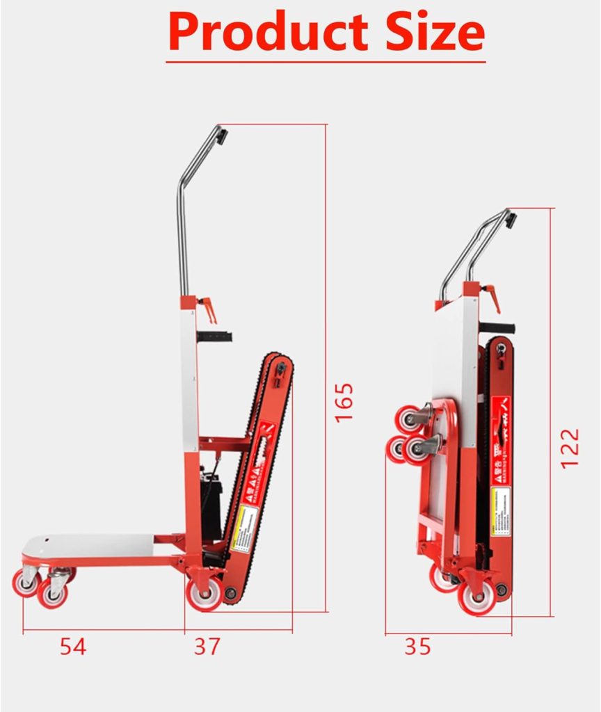 XINGma Carretilla Manual Plegable EléCtrica, Carro EléCtrico para Subir Escaleras, Capacidad De Carga De 300 Kg, Tiempo De Uso/5 Horas, para El Manejo De Objetos Pesados En El Hogar,Red